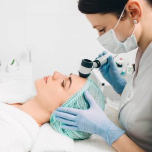 dermatoscopy. Dermatology, skin mole exam
